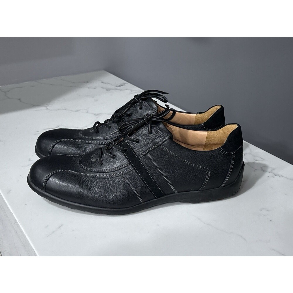 Lloyd Germany Sneakers Mens 11 Extra Wide Black Leather Lace Up Driving Shoes